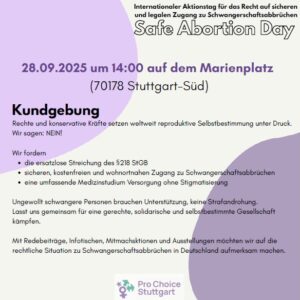 Kundgebung zum Safe Abortion Day
