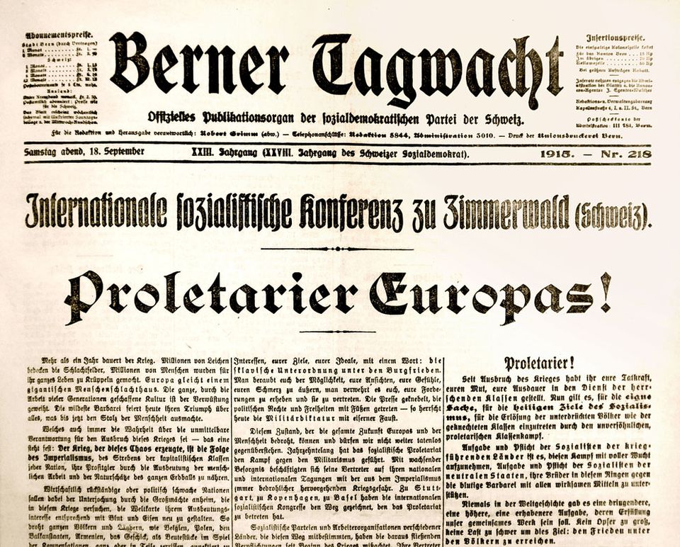 Die Zimmerwalder Konferenz – ein historischer Rückblick