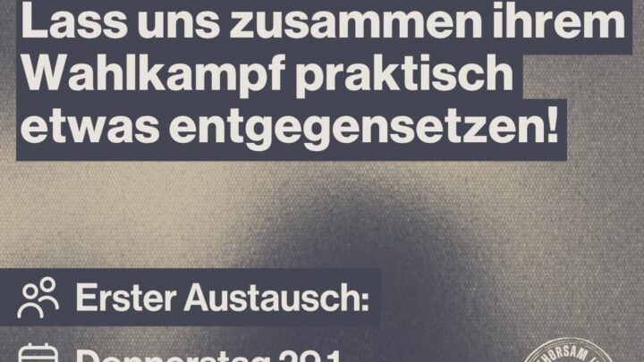 Überall rechte Politik? Lass uns zusammen ihrem Wahlkampf praktisch etwas entgegensetzen!