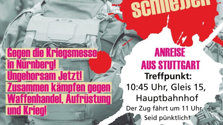 Gemeinsam gegen die Waffenmesse Enforce Tac – Zugfahrt zur Demo in Nürnberg