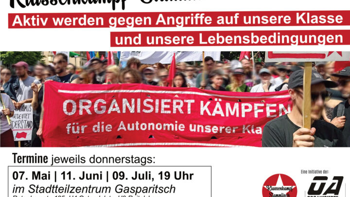 Klassenkampf-Stammtisch – Aktiv werden gegen Angriffe auf unsere Klasse und unsere Lebensbedingungen
